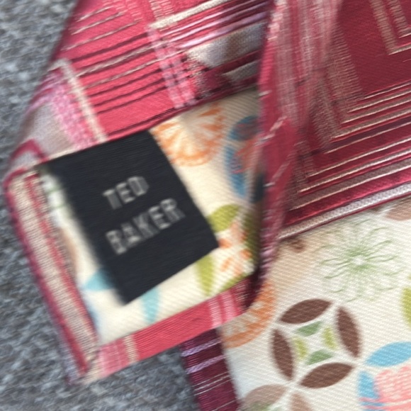 Ted Baker Red Geometric Ties for Men - Picture 5 of 6